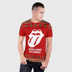 Мужская футболка 3D Slim Rolling Stones new year - фото 2