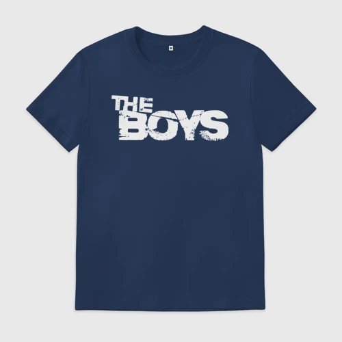 Мужская футболка хлопок с принтом The boys logo, вид спереди #2