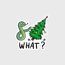 Наклейка Зеленая змея и елка - What meme