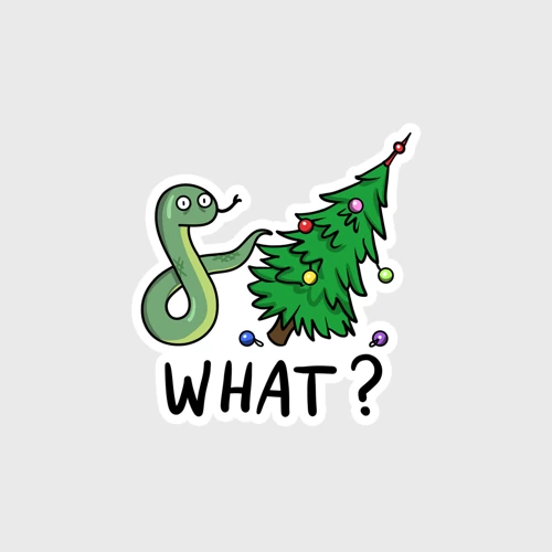 Наклейка Зеленая змея и елка - What meme