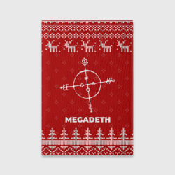 Обложка для паспорта матовая кожа Новогодний Megadeth с оленями