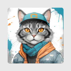 Магнит виниловый Квадрат Городской кот