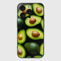 Чехол для iPhone 16 Pro Max силиконовый с защитой камеры Куча авокадо 