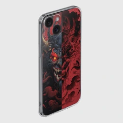 Чехол для iPhone 15 силиконовый с защитой камеры Японский демон Они - фото 2