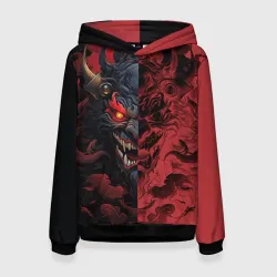 Женская толстовка 3D Японский демон Они