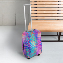 Чехол для чемодана 3D Змеиная кожа - радужный блеск - фото 2