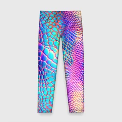 Детские леггинсы 3D Змеиная кожа - радужный блеск