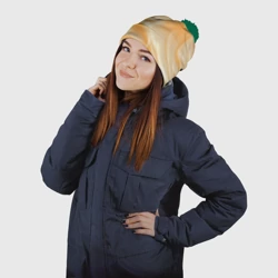 Шапка 3D c помпоном Чисто сгущенка - фото 2