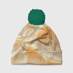 Шапка 3D c помпоном Чисто сгущенка