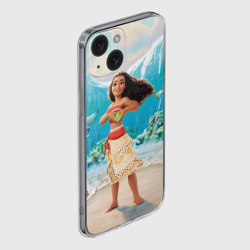 Чехол для iPhone 15 силиконовый с защитой камеры Моана среди океана - фото 2