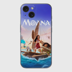 Чехол для iPhone 15 силиконовый с защитой камеры Моана и друзья