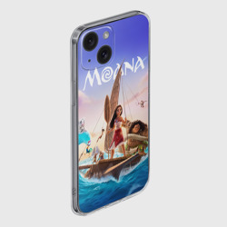 Чехол для iPhone 15 силиконовый с защитой камеры Моана и друзья - фото 2