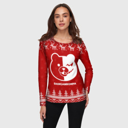 Женский лонгслив 3D Новогодний Danganronpa с оленями - фото 2