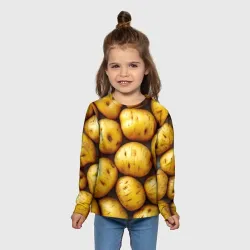 Детский лонгслив 3D Белый картофель - фото 2