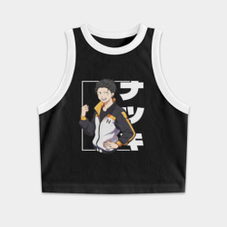 Женская укороченная майка-топ хлопок Re:Zero Нацуки Субару