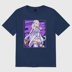 Женская футболка хлопок Oversize Re:Zero Эмилия