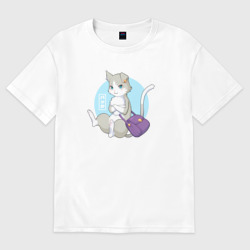 Женская футболка хлопок Oversize Re:Zero Пак кот