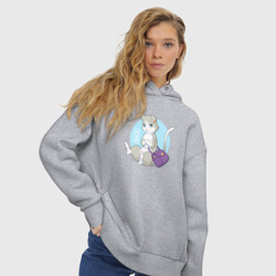 Женское худи Oversize хлопок Re:Zero Пак кот - фото 2