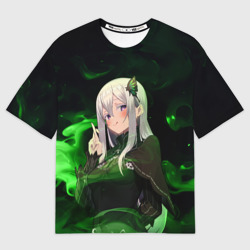 Женская футболка oversize 3D Ехидна Re:Zero