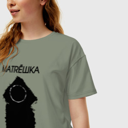 Женская футболка хлопок Oversize Matrёшka - фото 2
