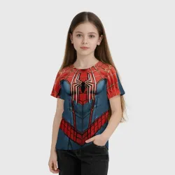 Детская футболка 3D Классический костюм человека паука - фото 2