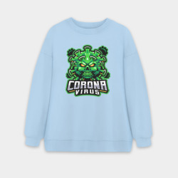 Женский свитшот oversize без начеса хлопок Corona virus