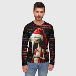Мужской лонгслив 3D Санта Клаус - инопланетянин  - фото 2
