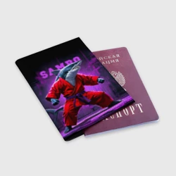 Обложка для паспорта матовая кожа Акула самбист - фото 2