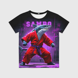 Детская футболка 3D Акула самбист