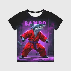Детская футболка 3D Акула самбист