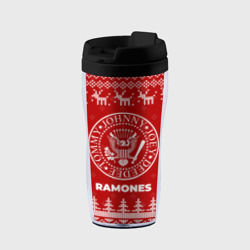 Термокружка-непроливайка Новогодний Ramones с оленями