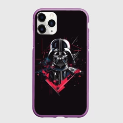 Чехол для iPhone 11 Pro матовый Darth Vader on black