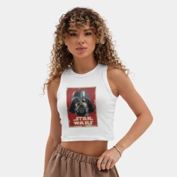 Женская укороченная майка-топ хлопок Дарт Вейдер - фото 2