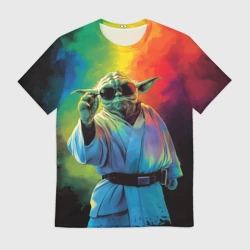 Мужская футболка 3D Крутой Йода - Звездные войны 