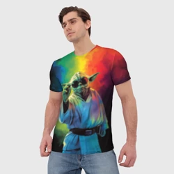 Мужская футболка 3D Крутой Йода - Звездные войны  - фото 2