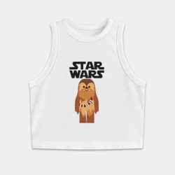 Женская укороченная майка-топ хлопок Чубакка - Звездные войны