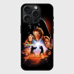 Чехол силиконовый для Apple iPhone 15 Pro Мax матовый Звездные войны - Месть ситхов