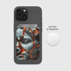 Картхолдер Magsafe магнитный Раскол статуи на фоне огненных ангелов - фото 2