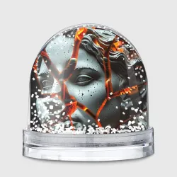 Игрушка Снежный шар Раскол статуи на фоне огненных ангелов