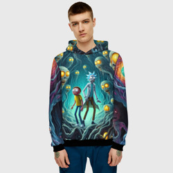 Мужская толстовка 3D Морти и Рик в пещере ужасов - фото 2