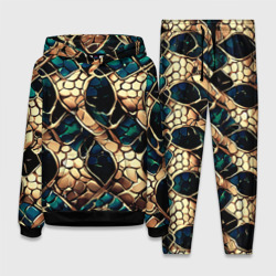 Женский костюм с толстовкой 3D Чешуя золотого дракона и изумрудной змеи