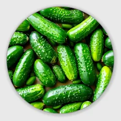 Круглый коврик для мышки Все в огурцах