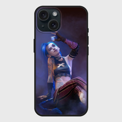 Чехол силиконовый для Apple iPhone 15 матовый Джинкс эффект дыма