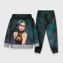 Детский костюм с толстовкой 3D Джинкс голубой дым