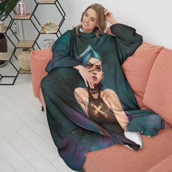 Плед с рукавами Джинкс голубой дым - фото 2