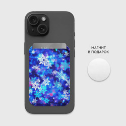 Картхолдер Magsafe магнитный Яркие узоры снежинок - фото 2