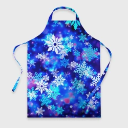 Фартук 3D Яркие узоры снежинок