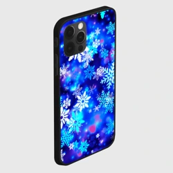 Чехол для iPhone 12 Pro Яркие узоры снежинок - фото 2