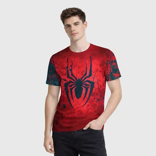 Мужская футболка 3D с принтом Душа героя: Человек-паук, фото на моделе #1