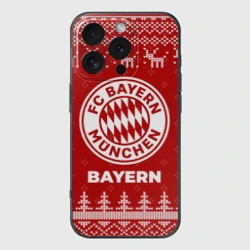 Чехол для iPhone 16 Pro силиконовый с защитой камеры Новогодний Bayern с оленями